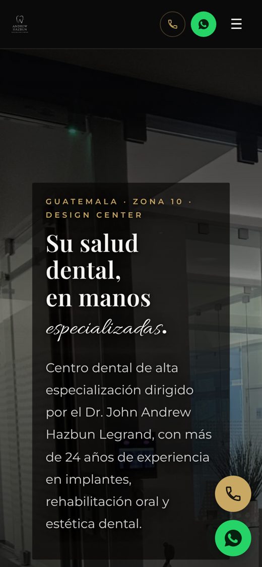 Sitio de Andrew Hazbun en celular