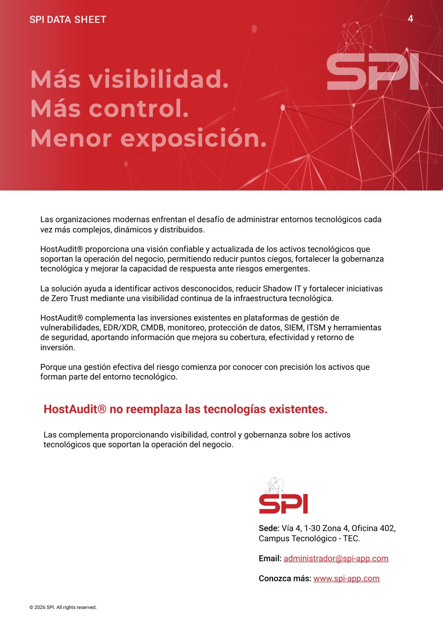 Data sheet HOSTAUDIT página 4